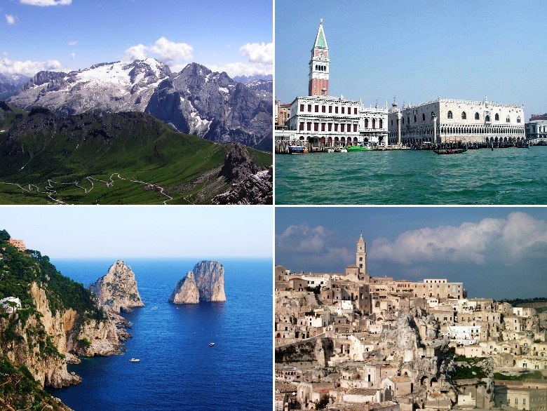 Collage turismo Italia